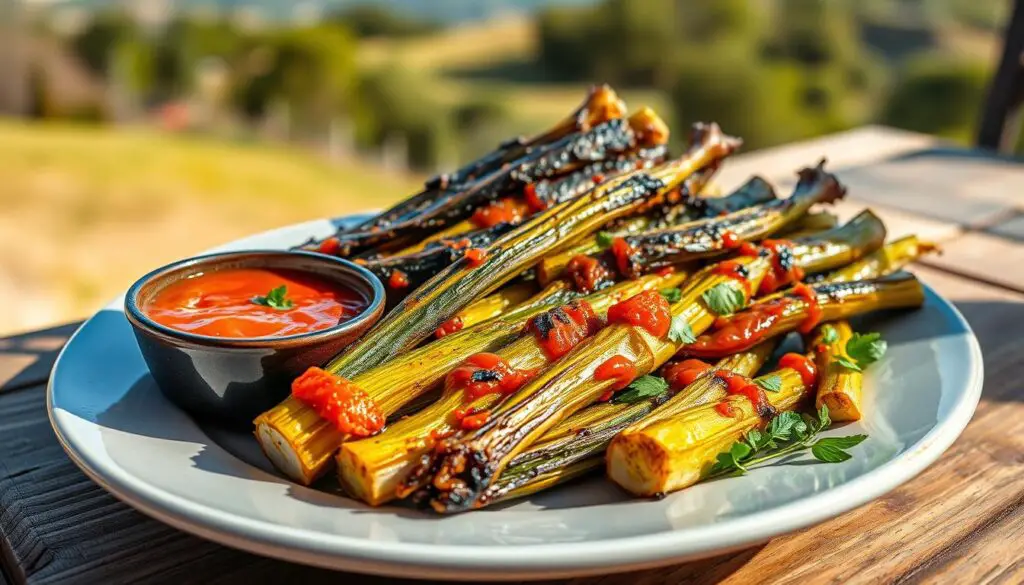 Calçots con salsa romesco