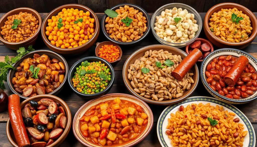 Variaciones regionales de judías con chorizo