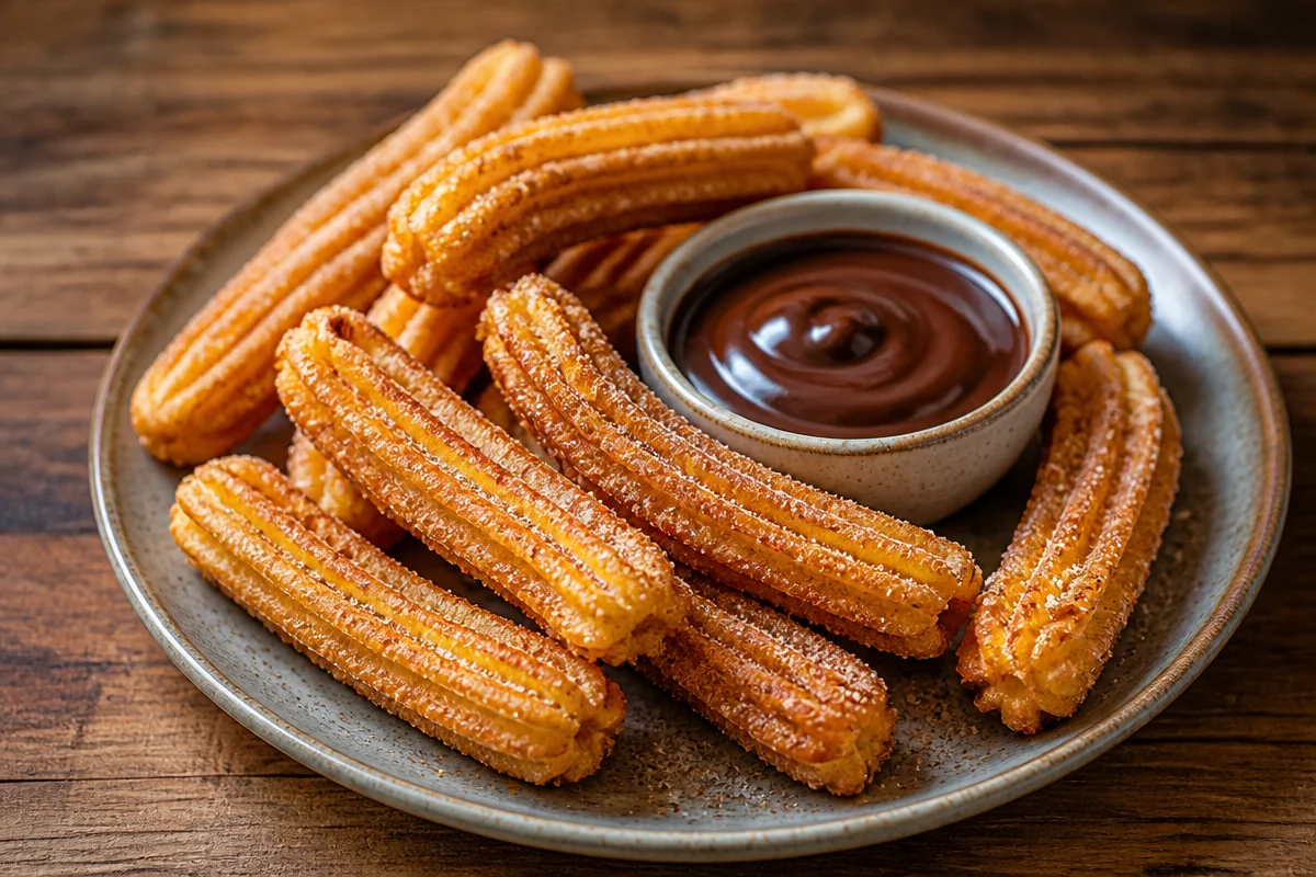 Churros crujientes con chocolate derretido