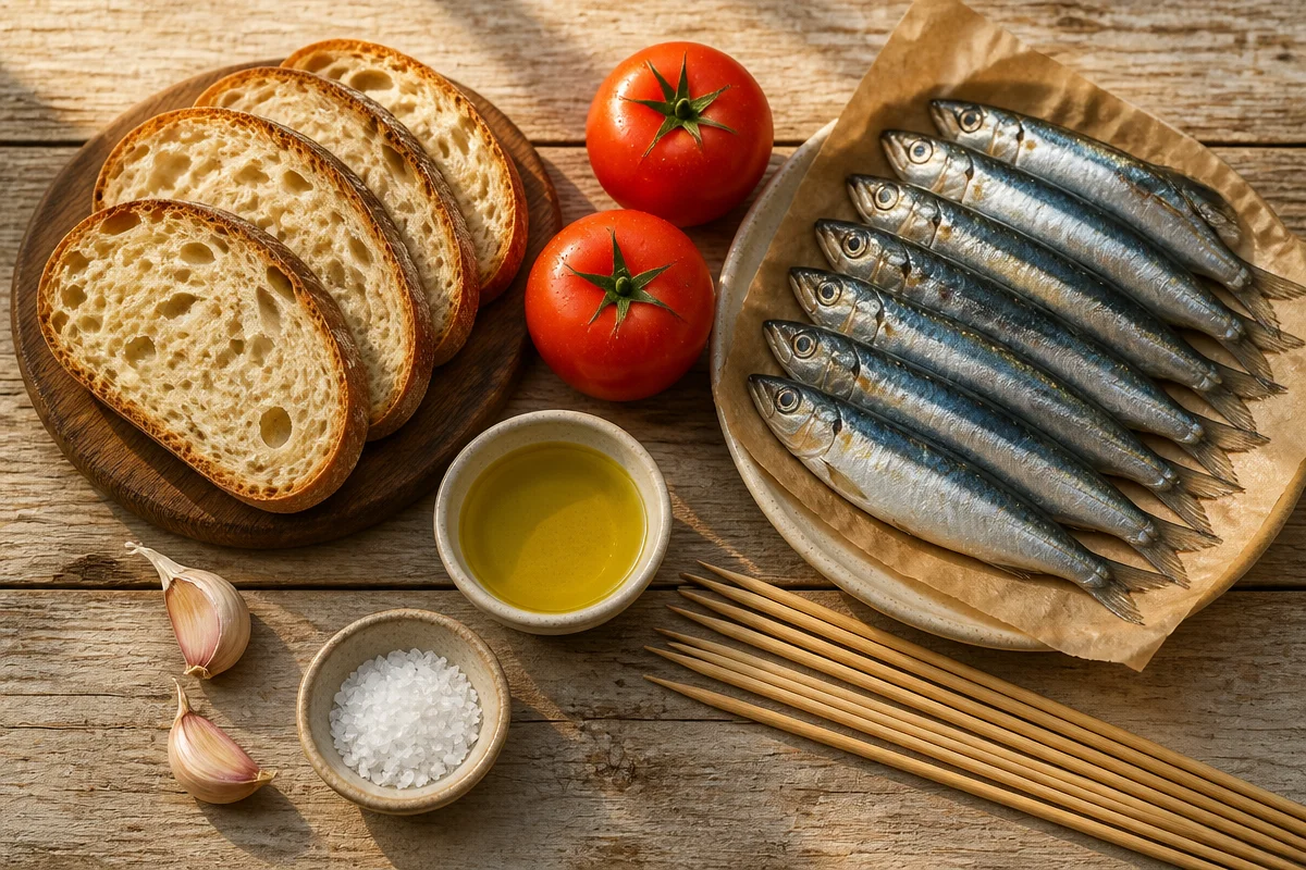 Pan Tumaca y Espetos de Sardinas