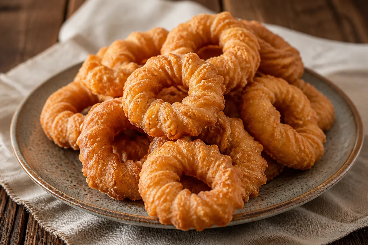 Rosquillas de anís crujientes recién horneadas en un plato