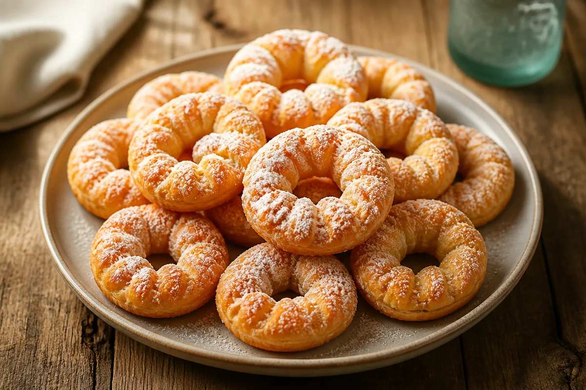 Rosquillas de anís crujientes recién horneadas