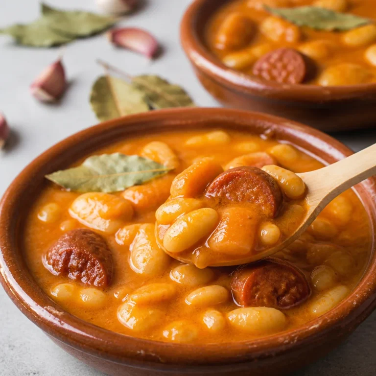 Delicious Fabada Asturiana Cremosa y Reconfortante served in a bowl