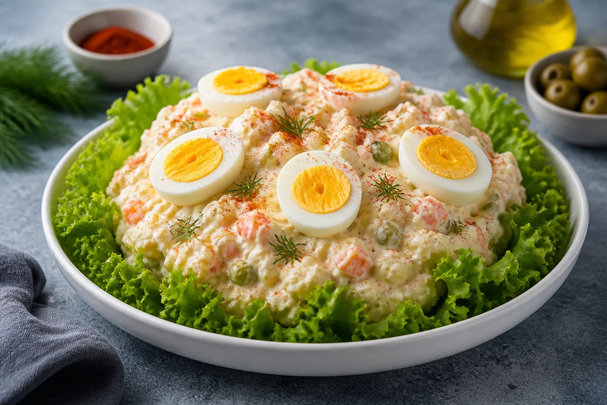 Ensaladilla Rusa Cremosa al Estilo Espa&ntilde;ol