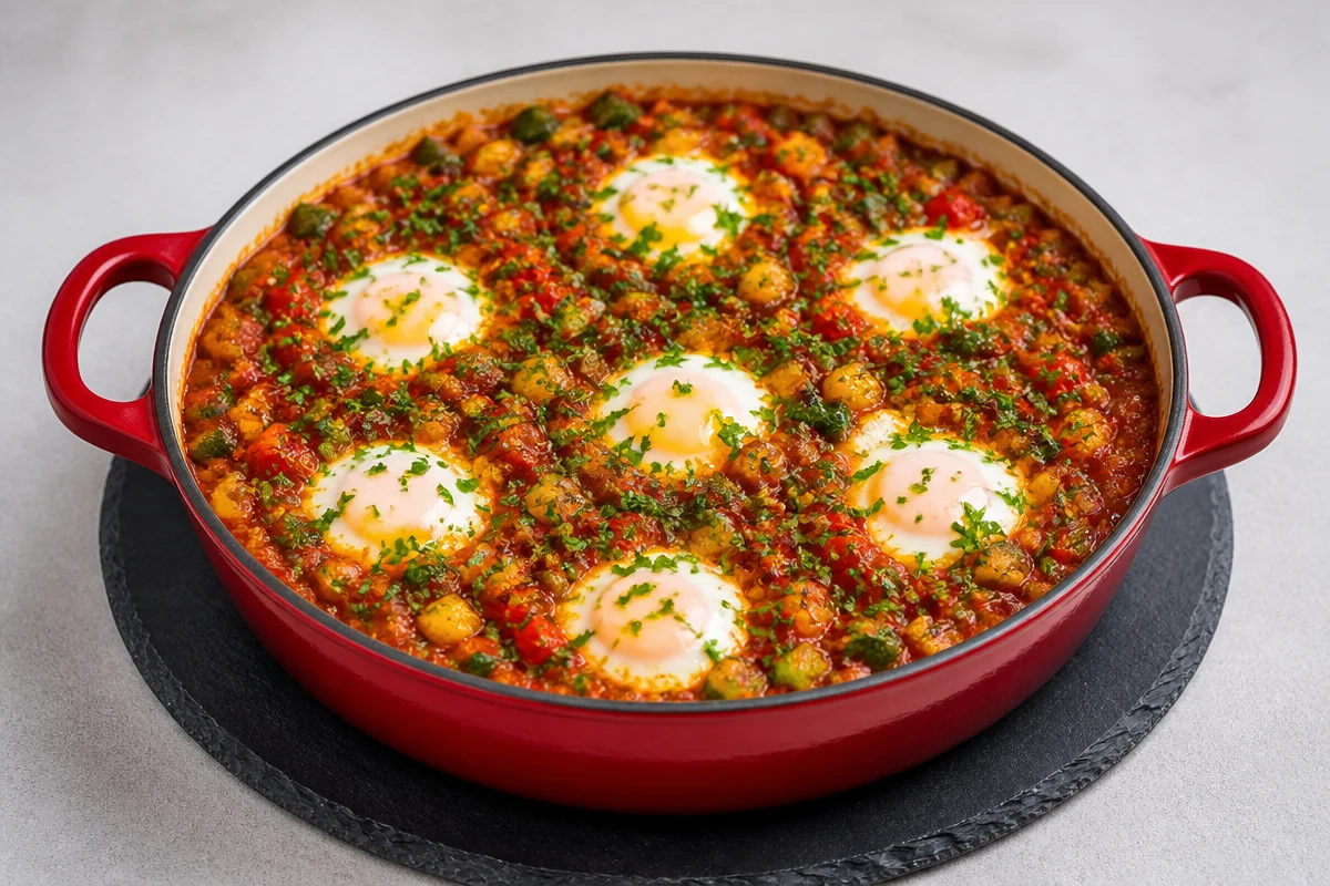 Pisto Manchego con Huevo Escalfado